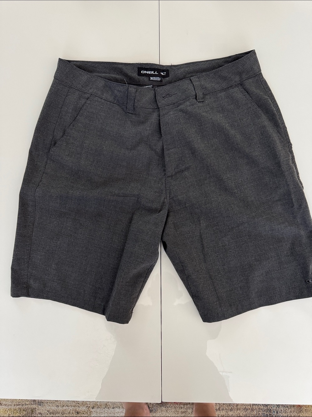 O'Neill Men's Charcoal Flat-Front Shorts